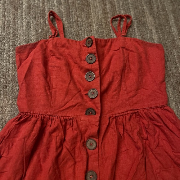Red Button-Down Sundress - Picture 2 of 5